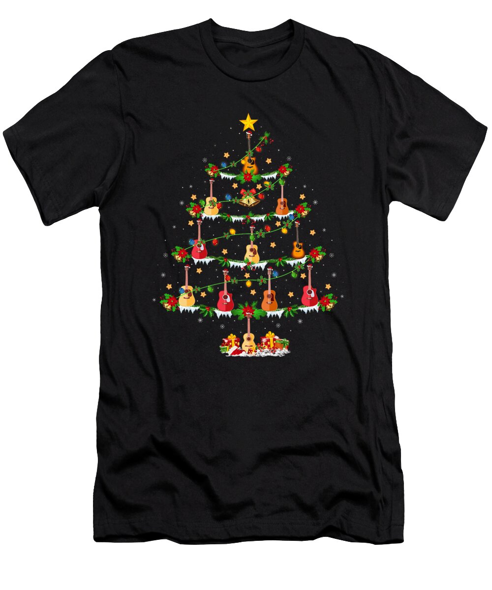 Guitar Christmas Tree Lights Musical Guitar Xmas Sophie Eleanor T-Shirt