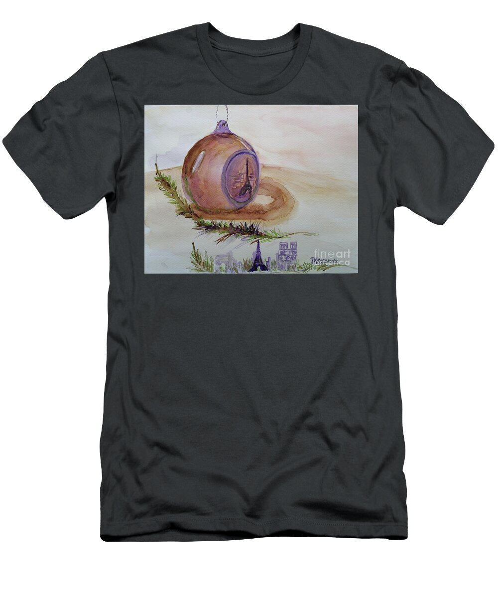 Happy Holidays Sepia Christmas Ball Paris Tamara Vitsenkova T-Shirt