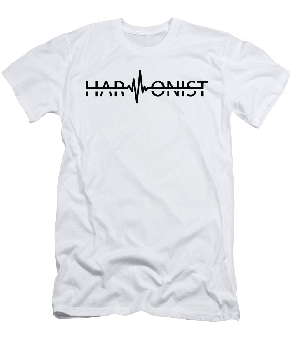Harmonist Heartbeat Harmonica Musician Instrument Music Toms Store T-Shirt