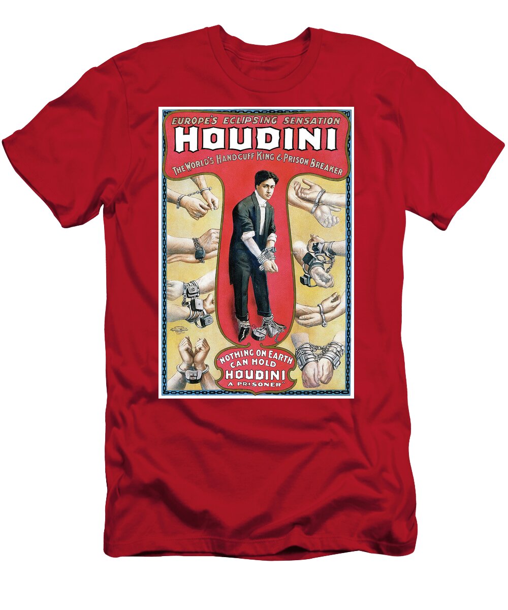 Harry Houdini the Worlds Handcuff King and Prison Breaker American School T-Shirt
