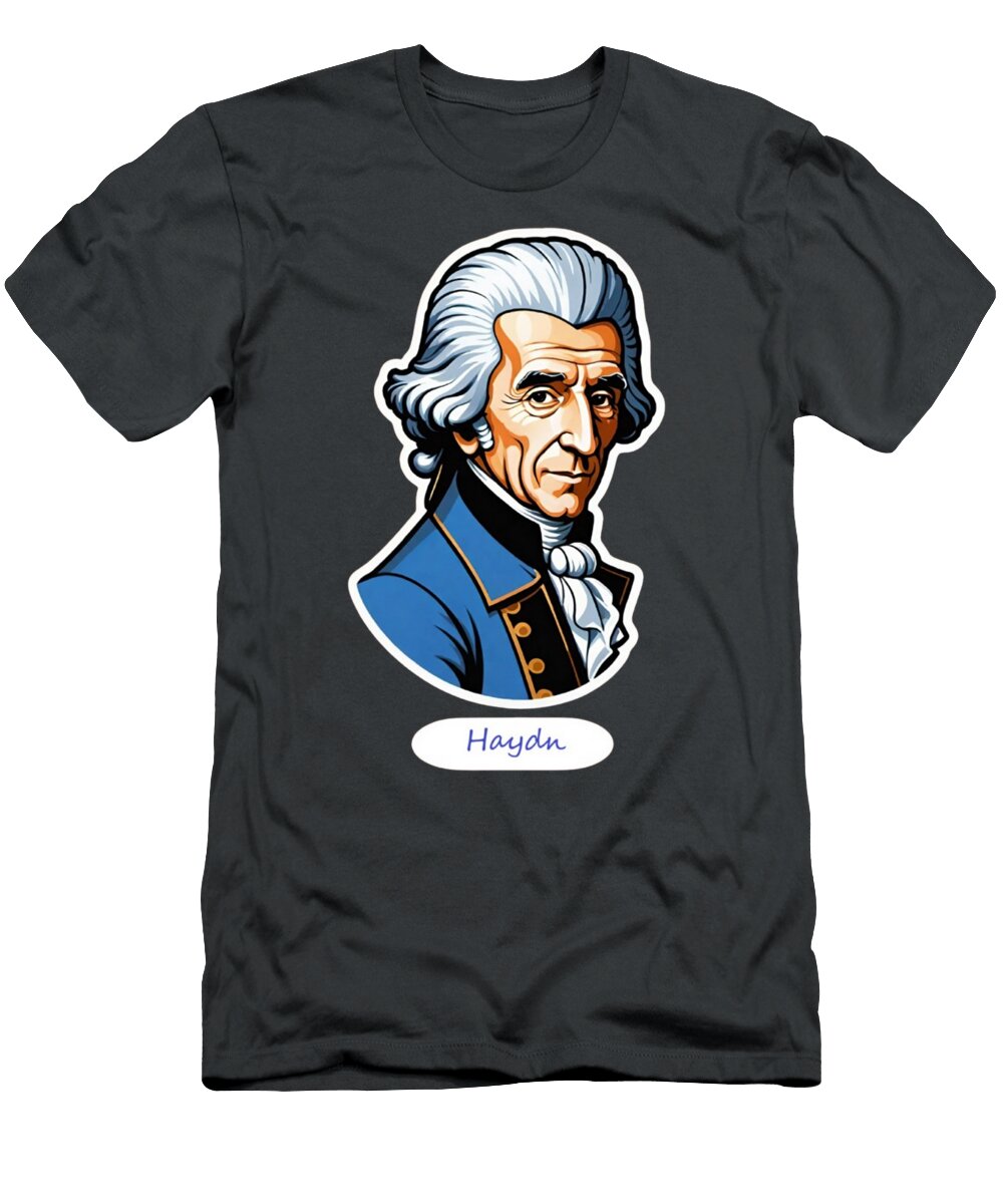 Haydn Emblem on Gray Background Svitlana Pogorila T-Shirt