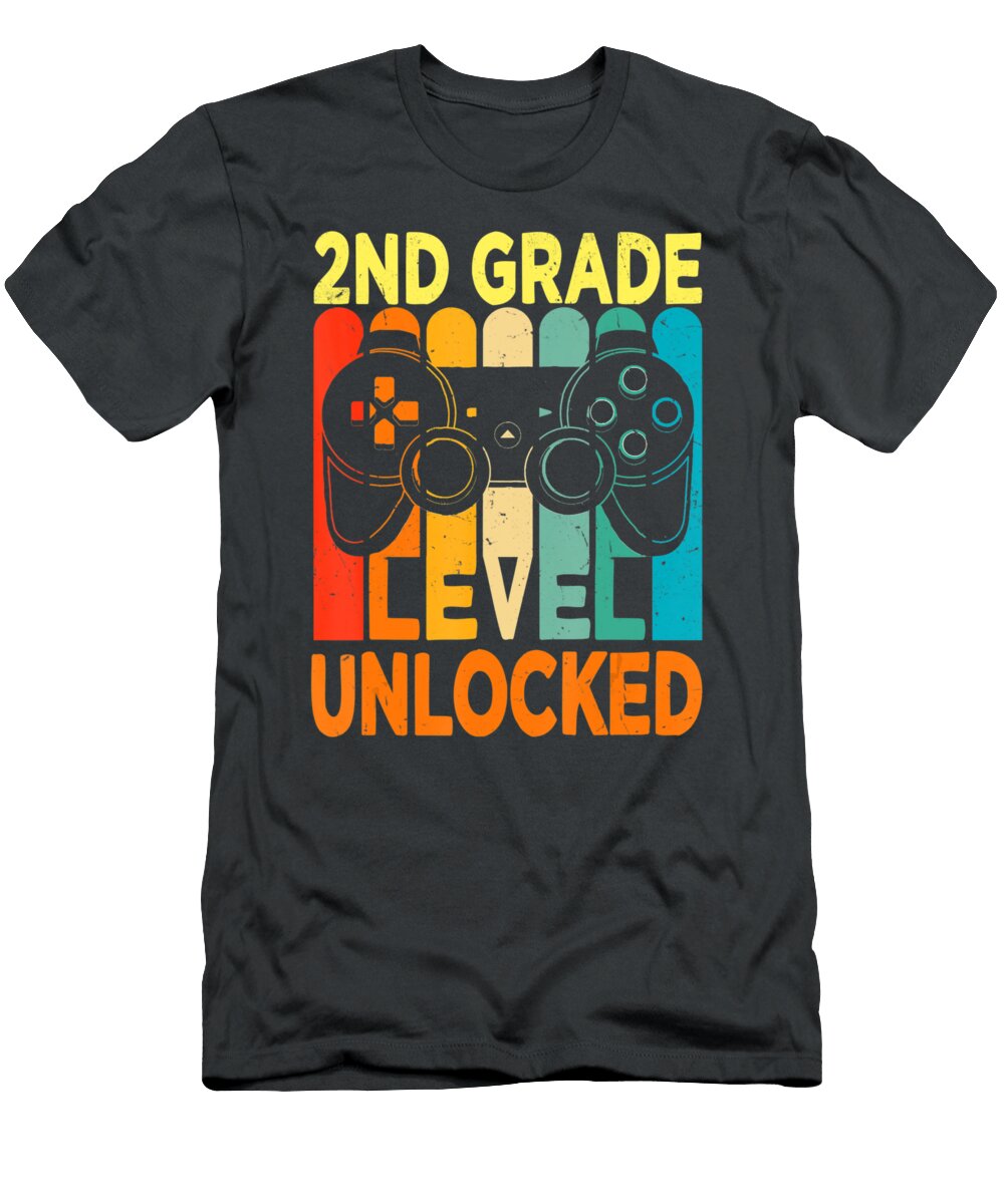 Hello 2nd Grade Level Unlocked Video Game Back to School Boy Toai Ngu Ngo T-Shirt