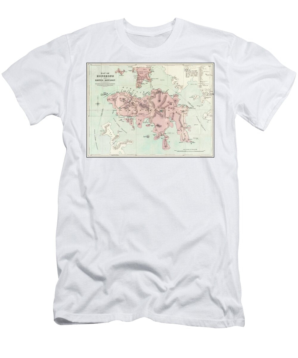Hong Kong with British Kowloon Vintage Map 1888 Carol Japp T-Shirt