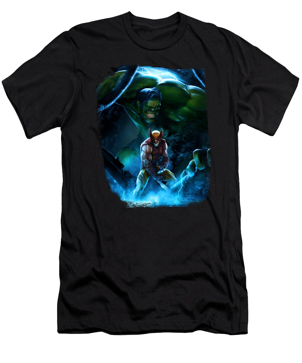 Hulk and Wolverine Team Up Power Posters T-Shirt