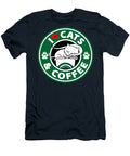 I Love Cats and Coffee Parody of Starbucks Coffee Katon Design T-Shirt