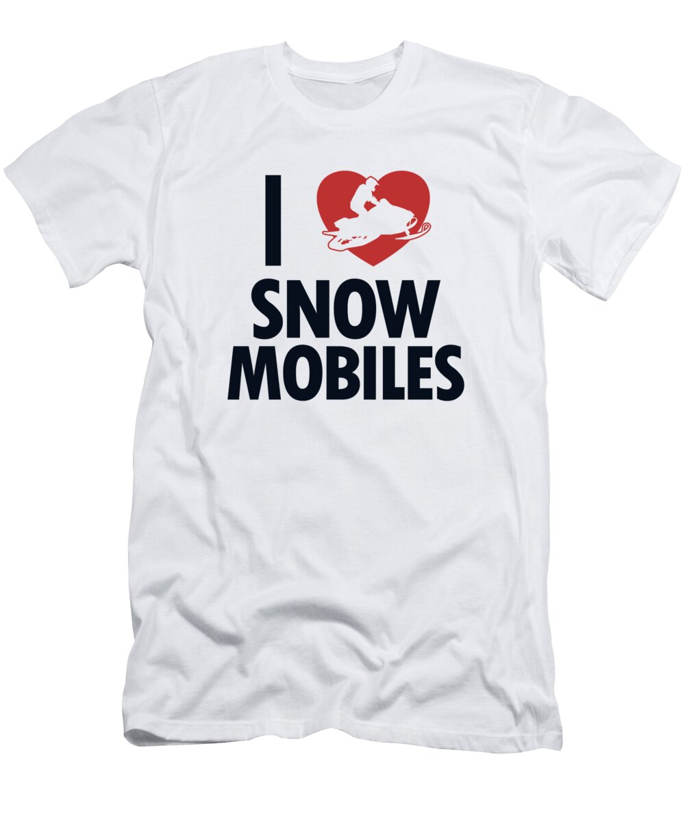I Love Snowmobiles Snowbike Snowmachining Snowmobile Riding Graphics Lab T-Shirt