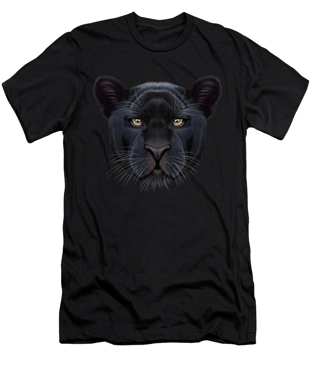 Illustrated Portrait of Black Panther Altay Savrukov T-Shirt