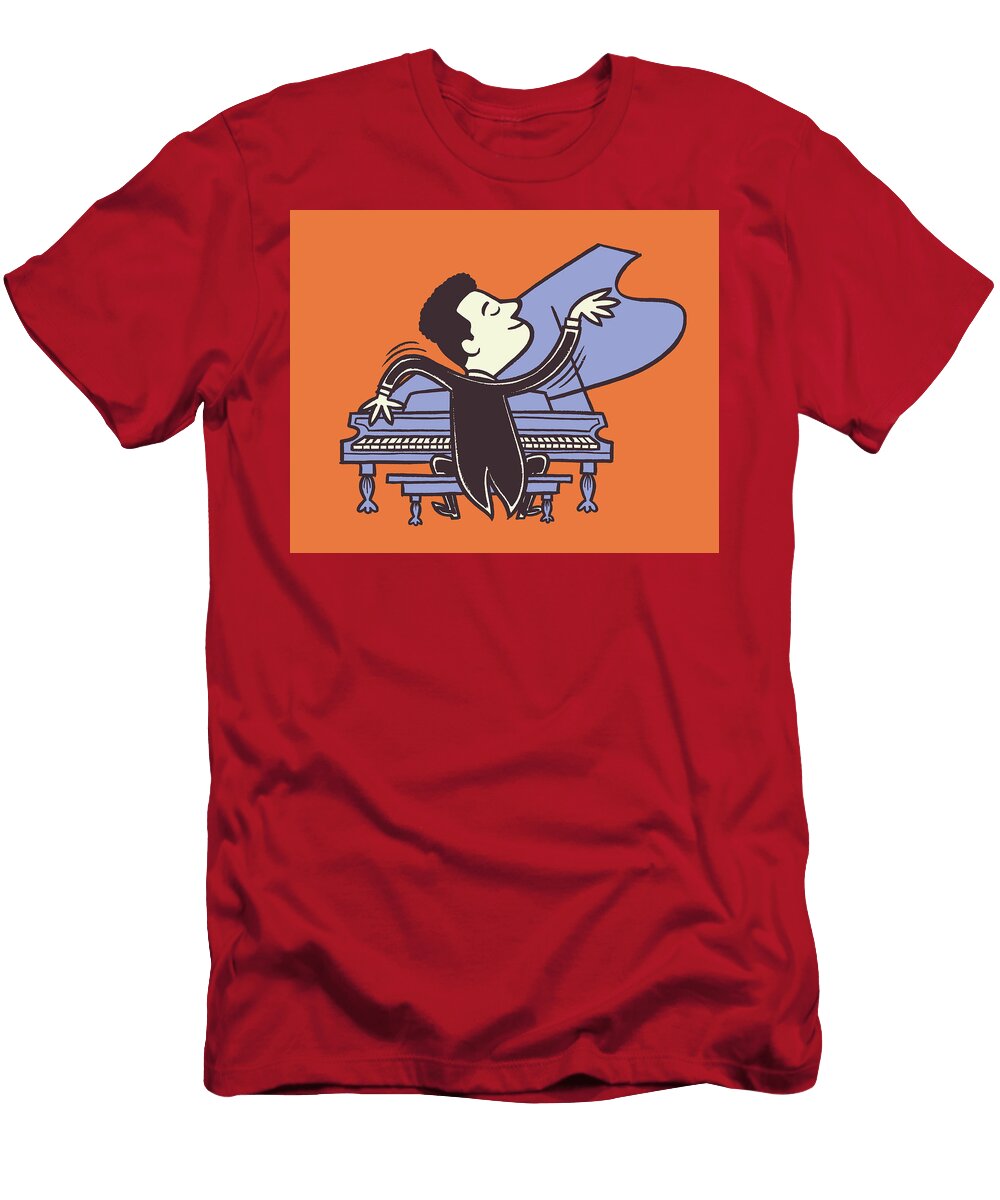 Illustration of Pianist Playing Piano Csa Images T-Shirt
