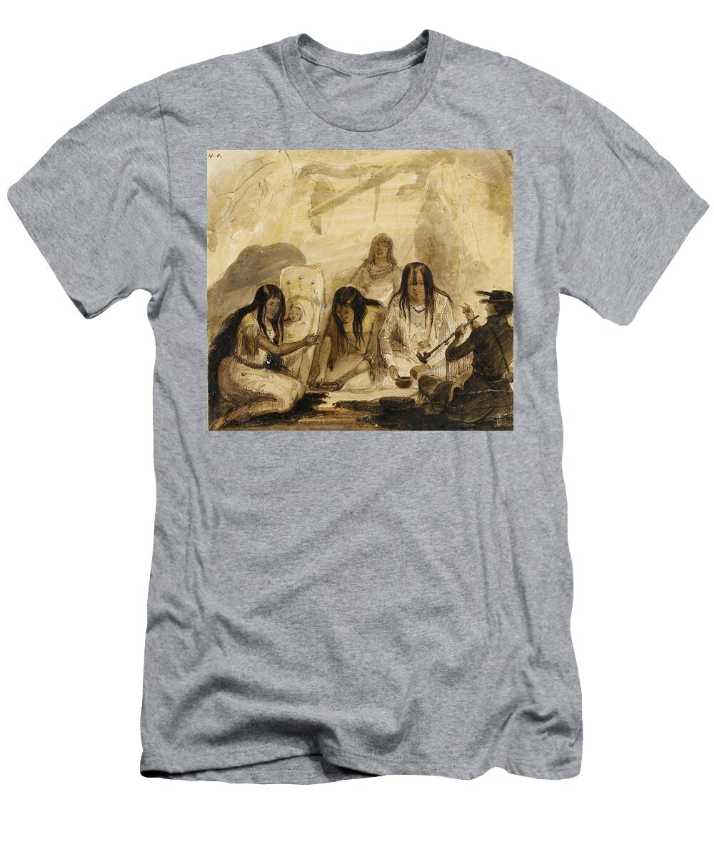 Indian Hospitality Conversing with Signs Circa Alfred Jacob Miller American T-Shirt
