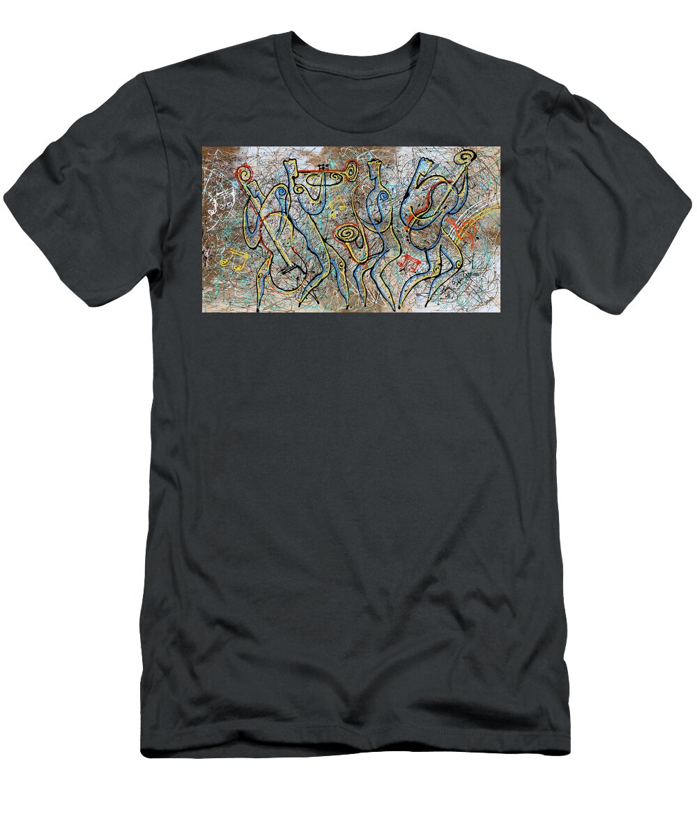 Jazz Blues and Jackson Pollock Rhythm Leon Zernitsky T-Shirt