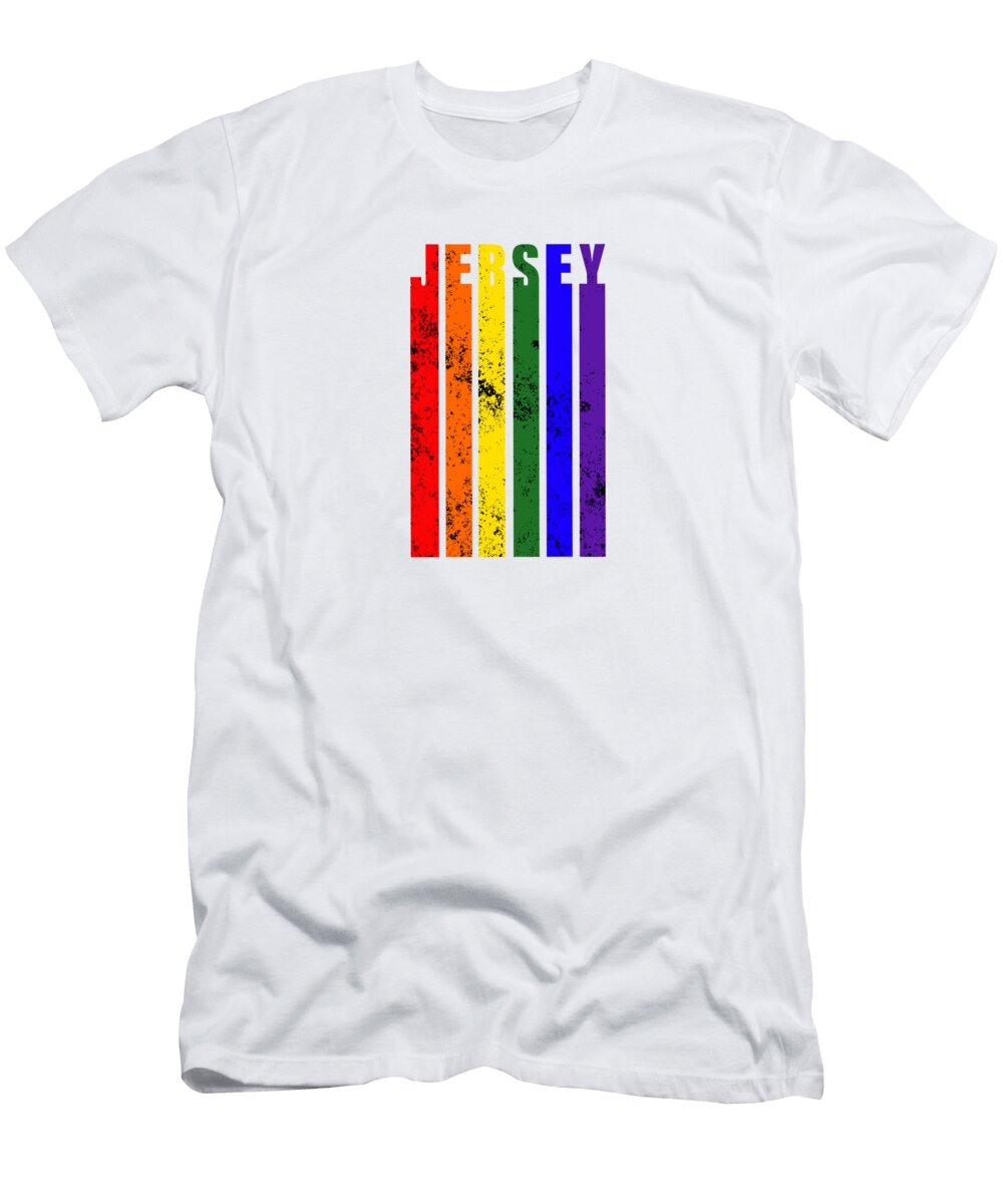 Jersey Pride Distressed Text Barefoot Bodeez Art T-Shirt