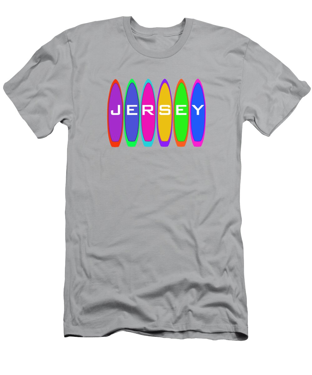 Jersey Text on Surfboards Barefoot Bodeez Art T-Shirt