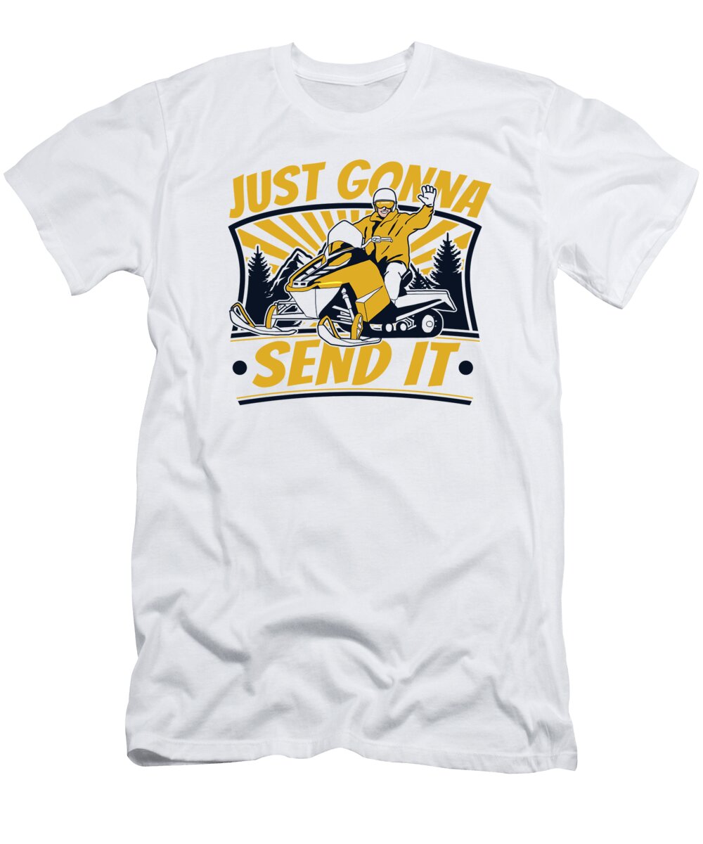 Just Gonna Send It Snowbike Snowmachining Snowmobile Riding Graphics Lab T-Shirt