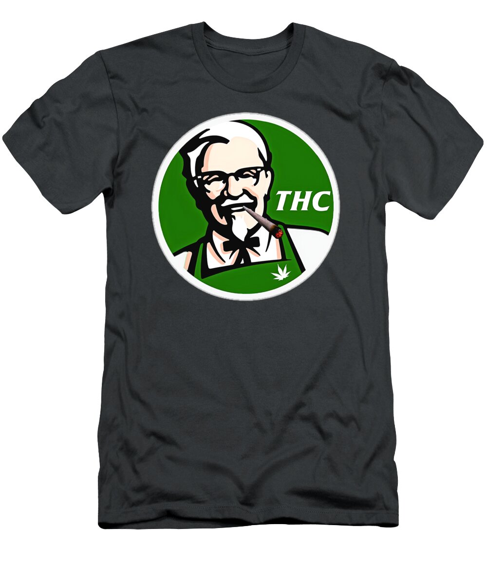 Kfc Parody Thc Weed Slim Fit Basic Novelty Graphics Female Cotton Prin Didier Peltier T-Shirt
