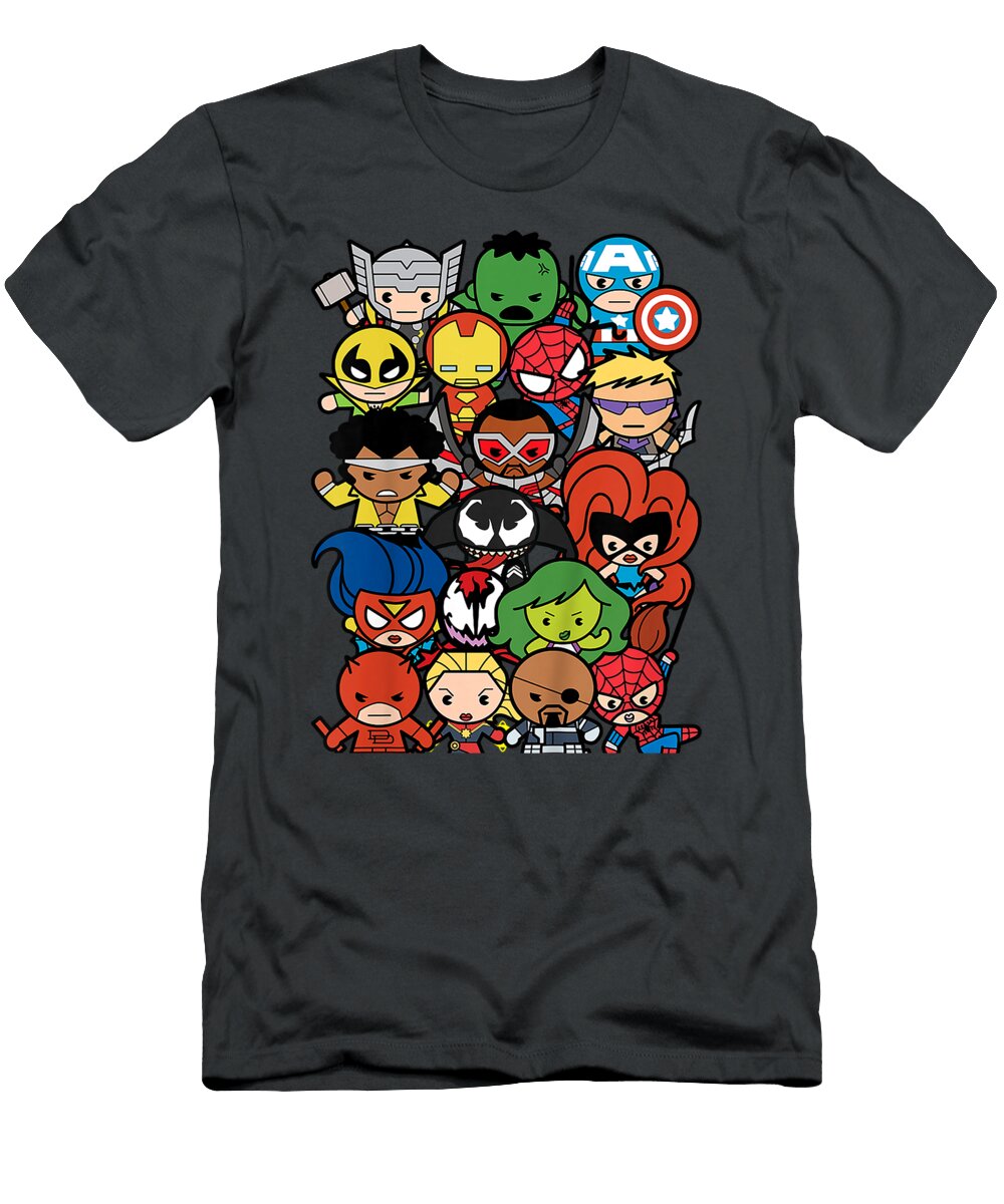 Kids Marvel Heroes and Villains Team Kawaii Kids Graphic Nova Jory T-Shirt