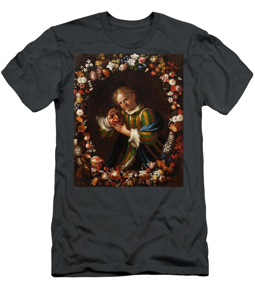 Kind Mit Larve Im Blumenkranz Art Franz Von Margety Austrian Thth Century T-Shirt