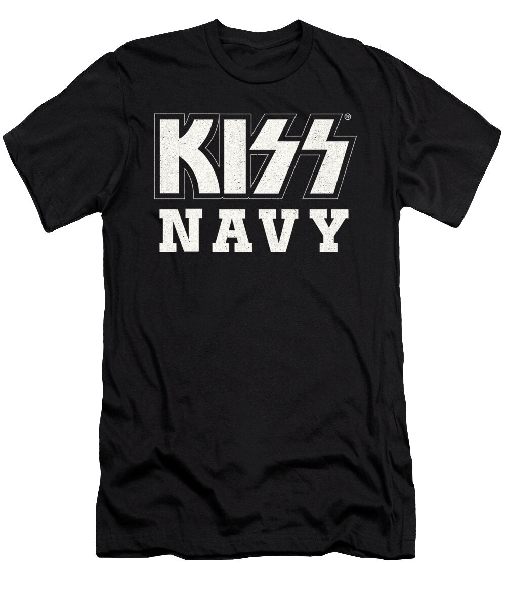 Kiss Navy Block Brand a T-Shirt