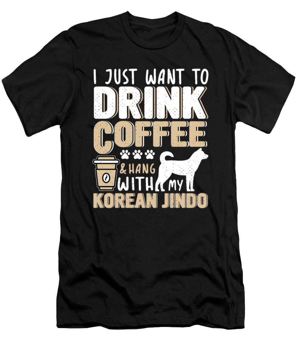 Korean Jindo Dog Mom Dad Coffee Tinh Tran Le Thanh T-Shirt
