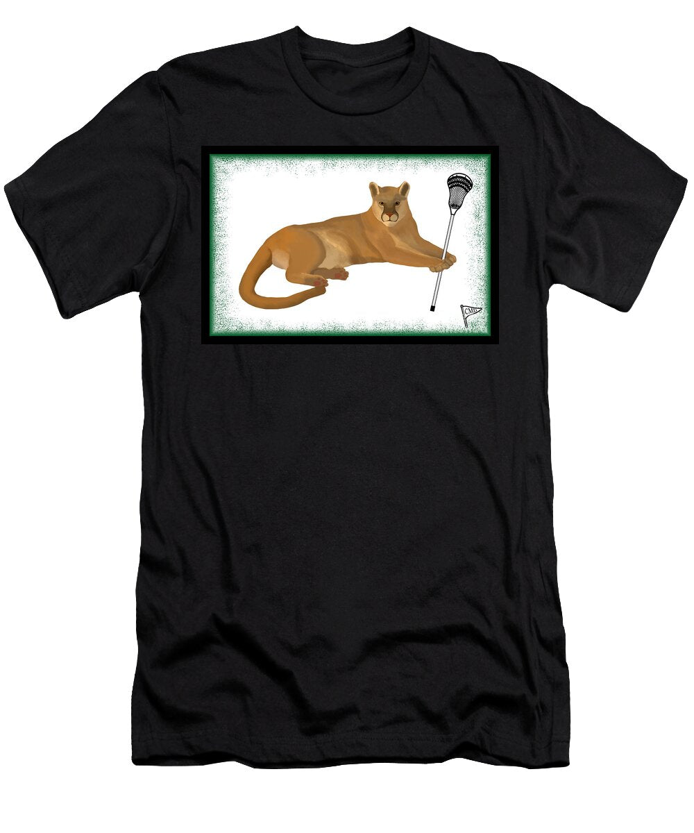 Lacrosse Cougar Green College Mascot Designs T-Shirt
