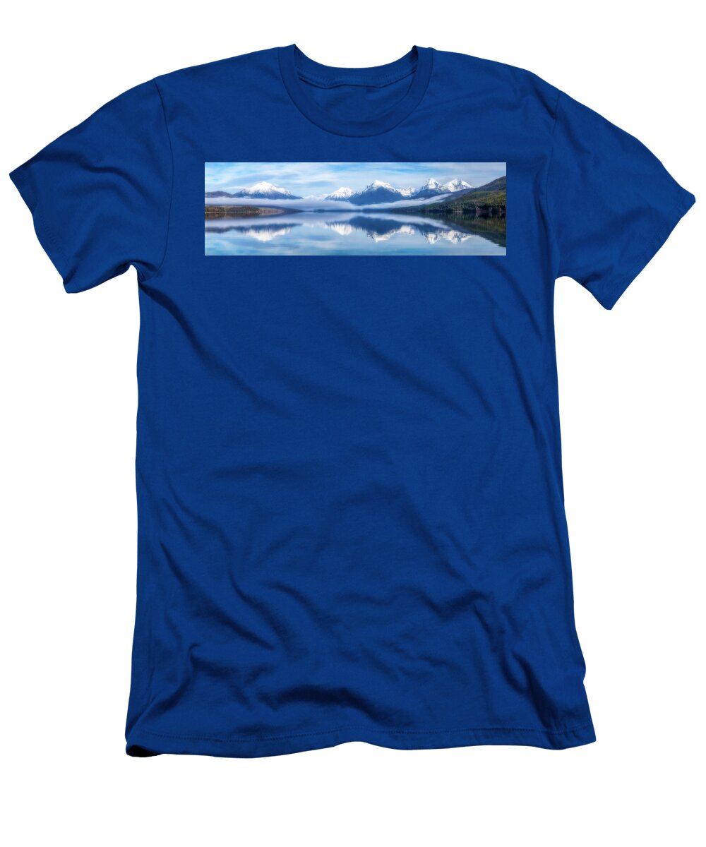Lake Mcdonald Panorama Digital Painting Joseph S Giacalone T-Shirt