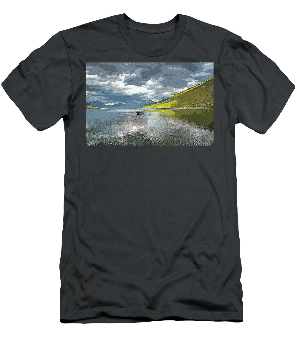 Lake Mcdonald Vintage Travel Poster By Asar Studios Celestial Images T-Shirt