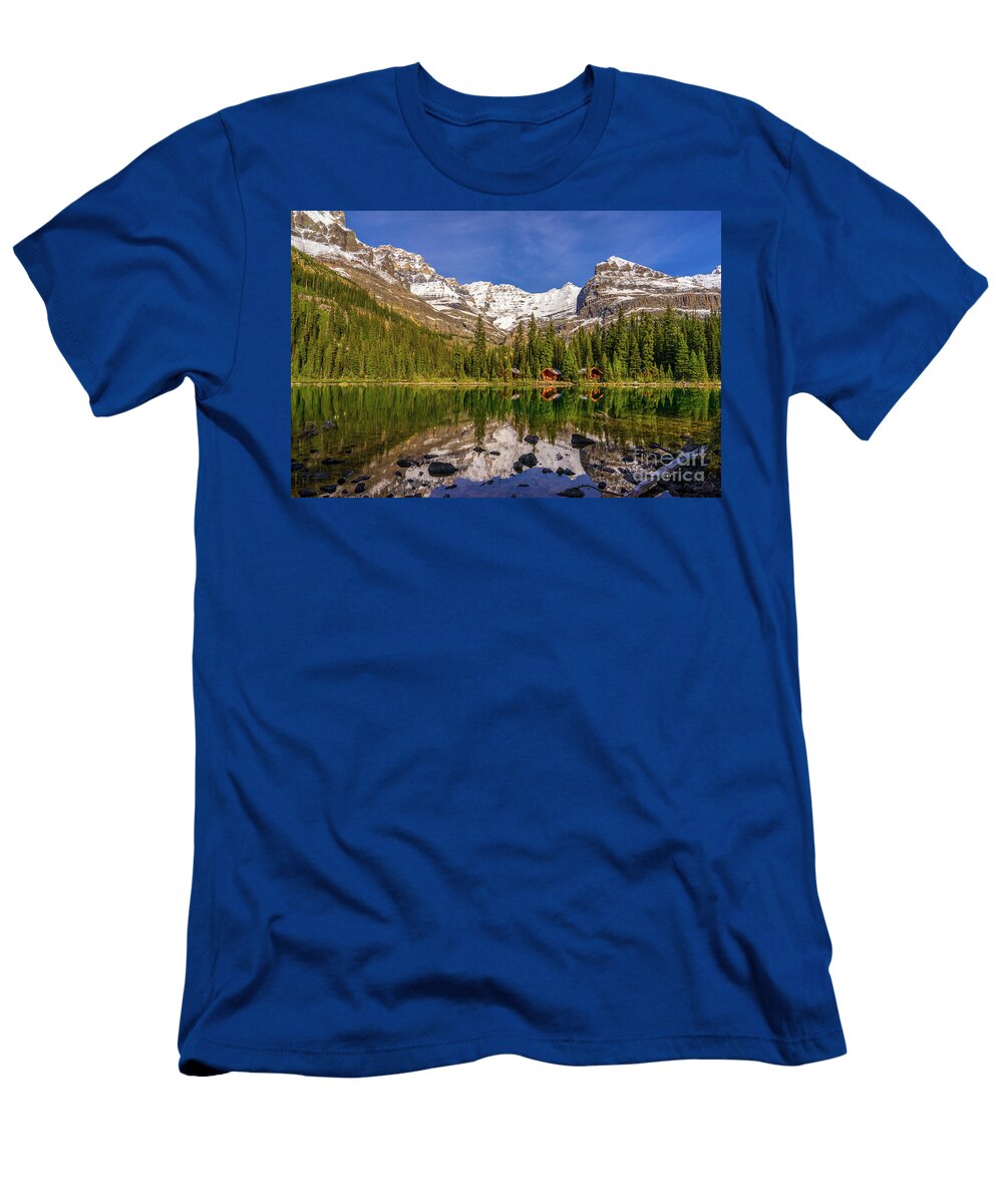 Lake Ohara Lodge Cottages Morning Light Mike Reid T-Shirt
