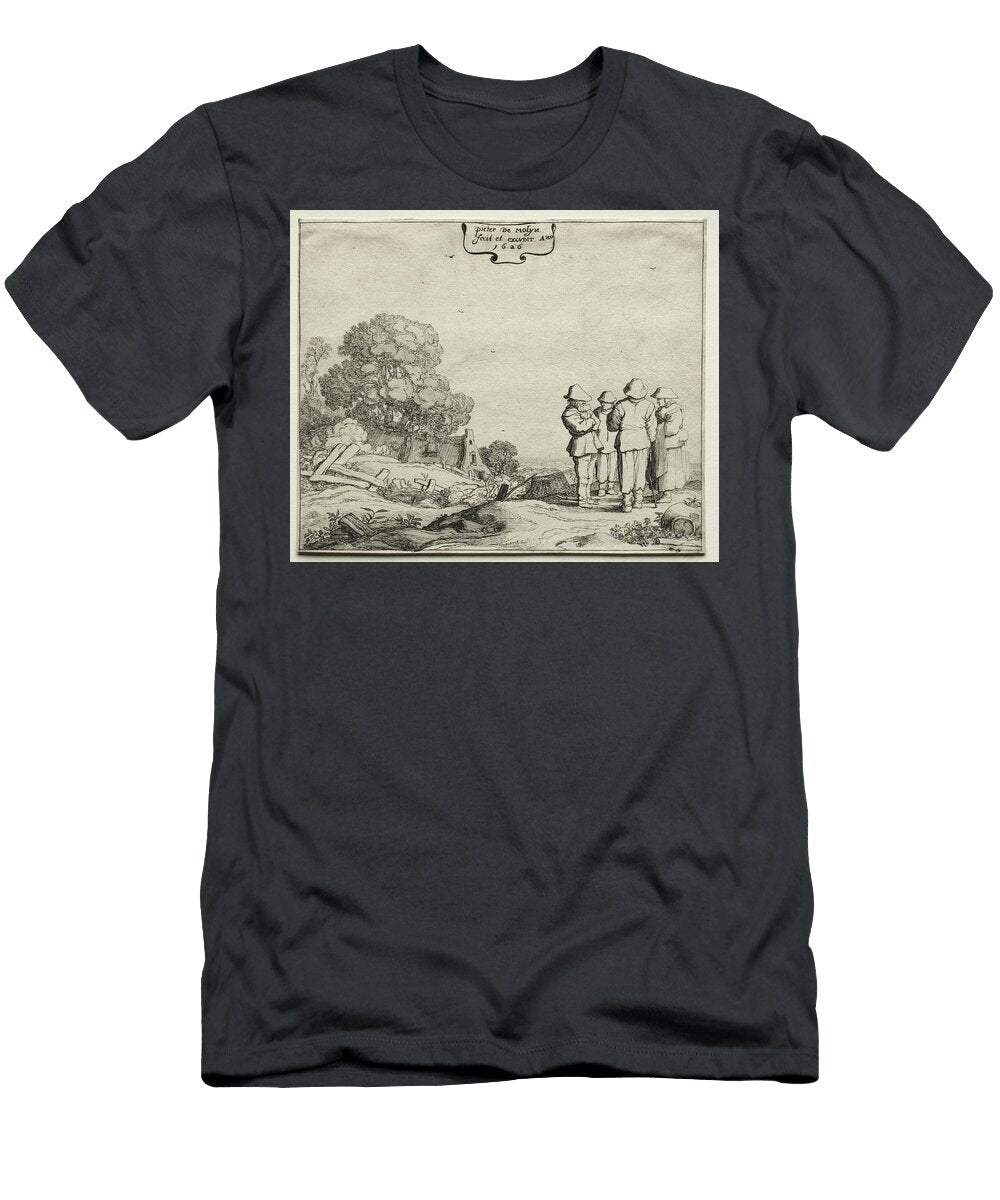 Landscape with Four Peasants Conversing 1626 Pieter Molyn Motionage Designs T-Shirt