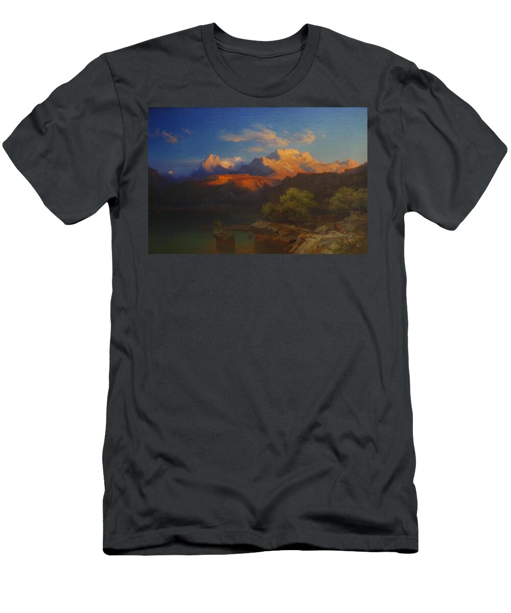 Landschap Bij Valavond in Tirol Heinrich Funk T-Shirt