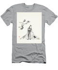 Lao Tzu Old Sage Conversing with a Heron Sumi E Painting on Beig Awen Fine Art Prints T-Shirt