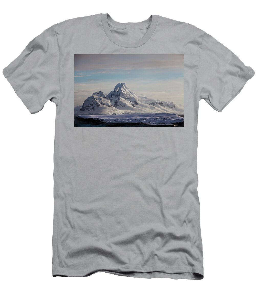 Large Snow Mountains in Lemaire Channel Krystle Wright T-Shirt
