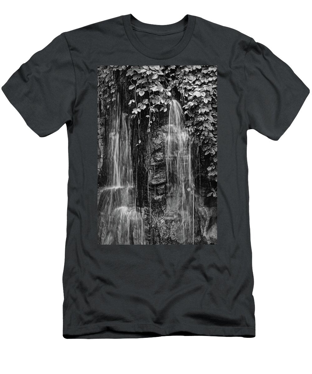 Leaves and Cascades Black and White Nikolyn Mcdonald T-Shirt