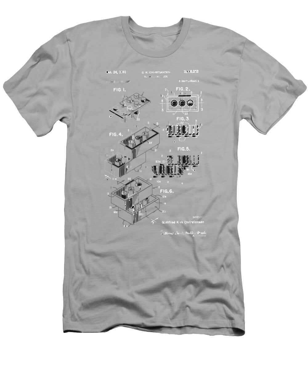Lego Brick Patent Blueprint Cager Damanik T-Shirt