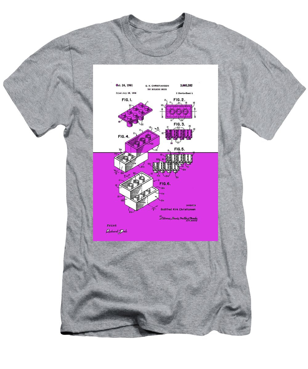Lego Bricks Patent Purple Richard Dali T-Shirt