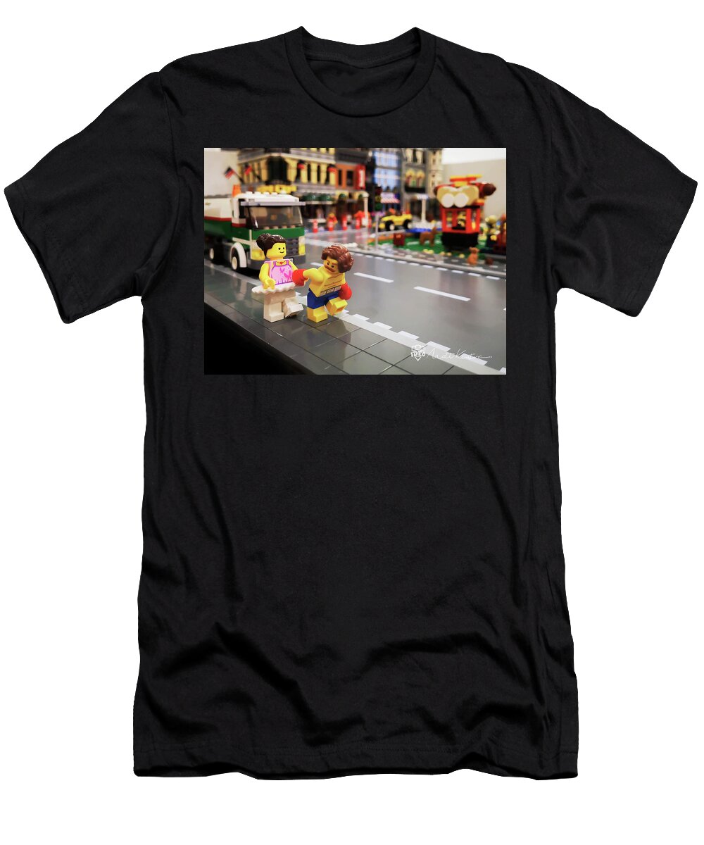 Lego City Model Walking on the Streets Balerina with Boxer Matt Kustra T-Shirt