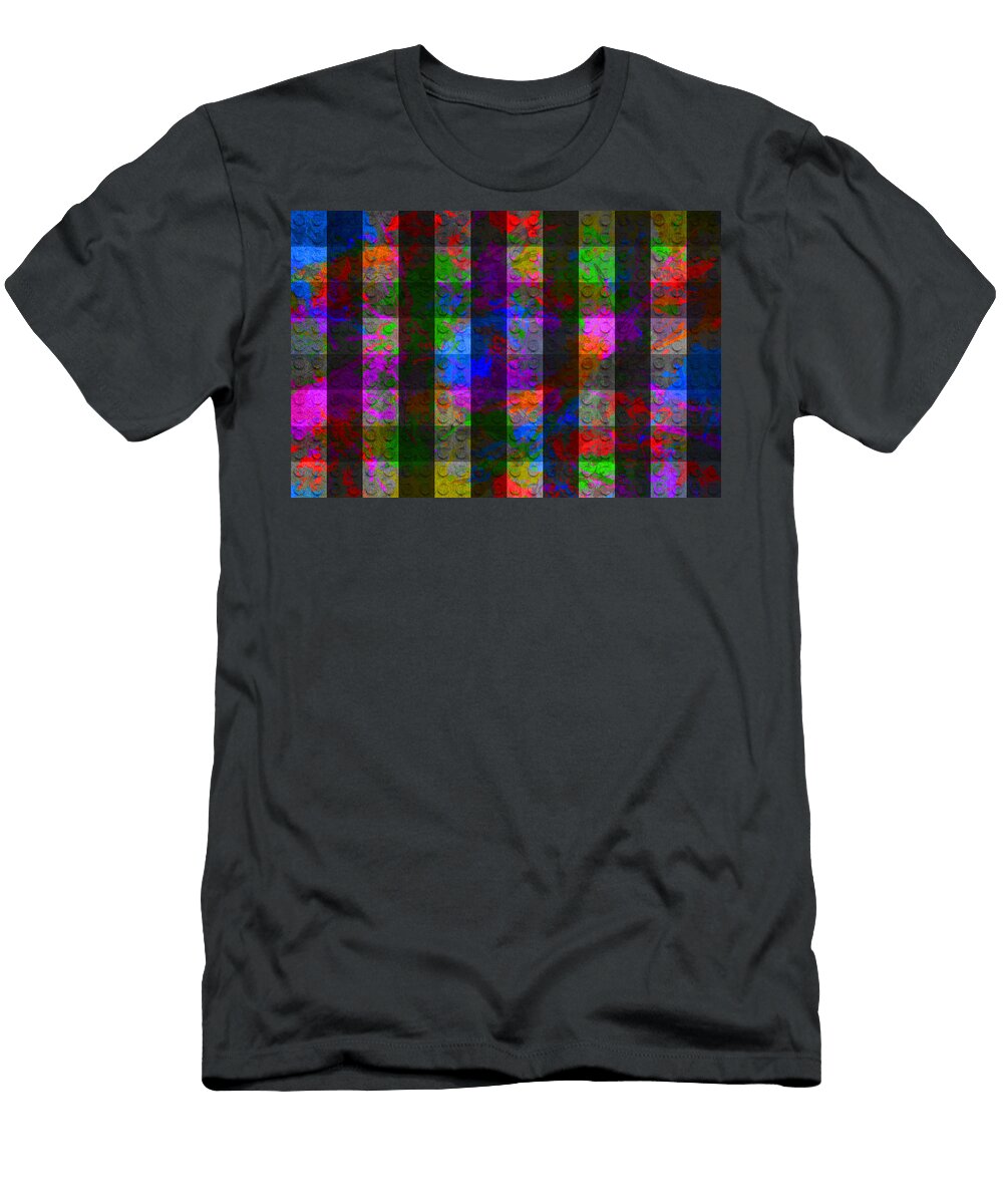 Lego Closeup Quadrant Pop Art Distressed Big Pattern Alt Colors Paint Splatters Design Turnpike T-Shirt