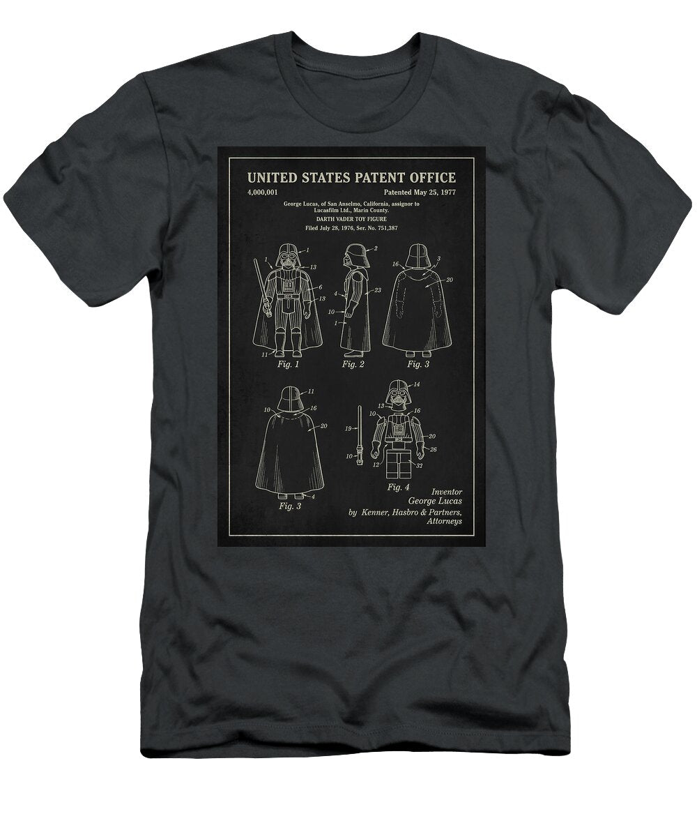 Lego Darth Vader Toy Patent Diagram Vintage Art Retro Poster Sampadart Gallery T-Shirt