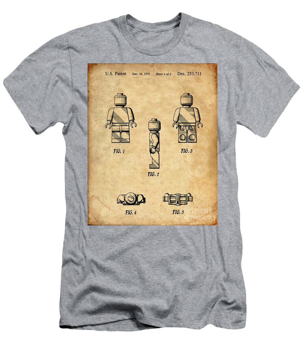 Lego Mini Figure Patent Print Visual Design T-Shirt