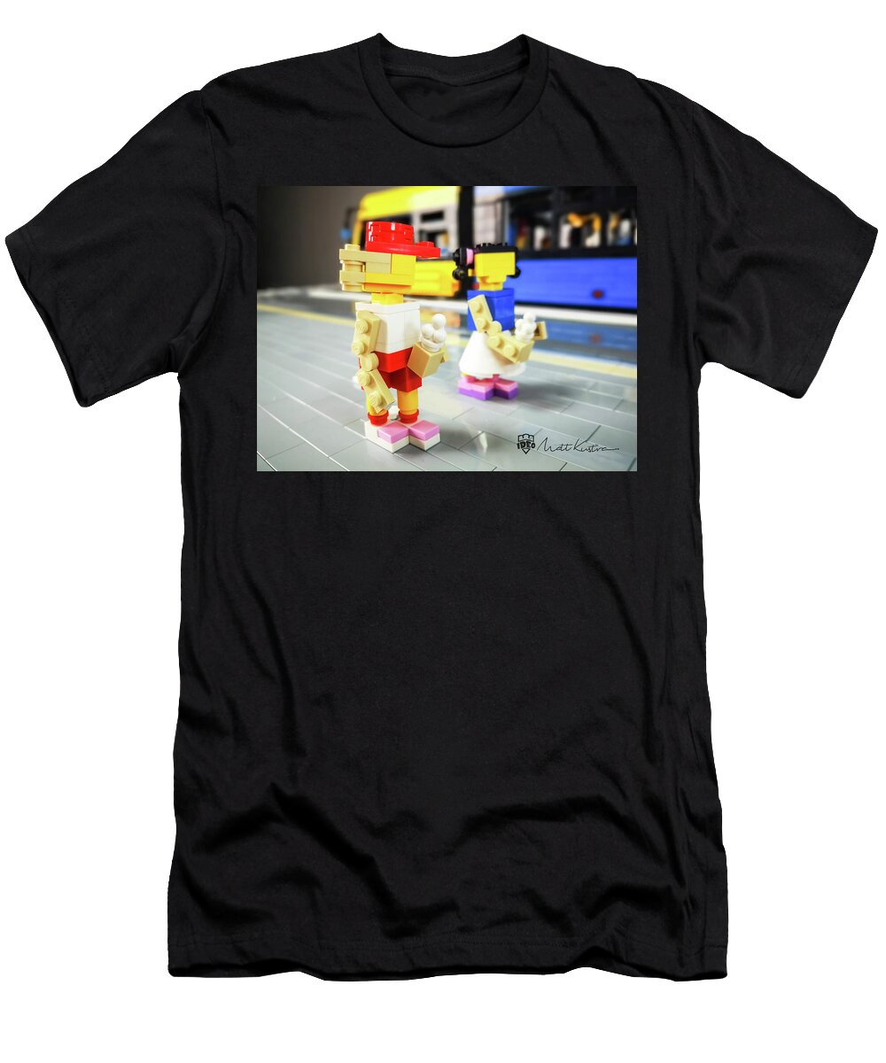 Lego Walking Two Girls with Ice Creams Legoland Scale Matt Kustra T-Shirt
