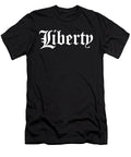 Liberty Typography White Type on Black Tom Hill T-Shirt