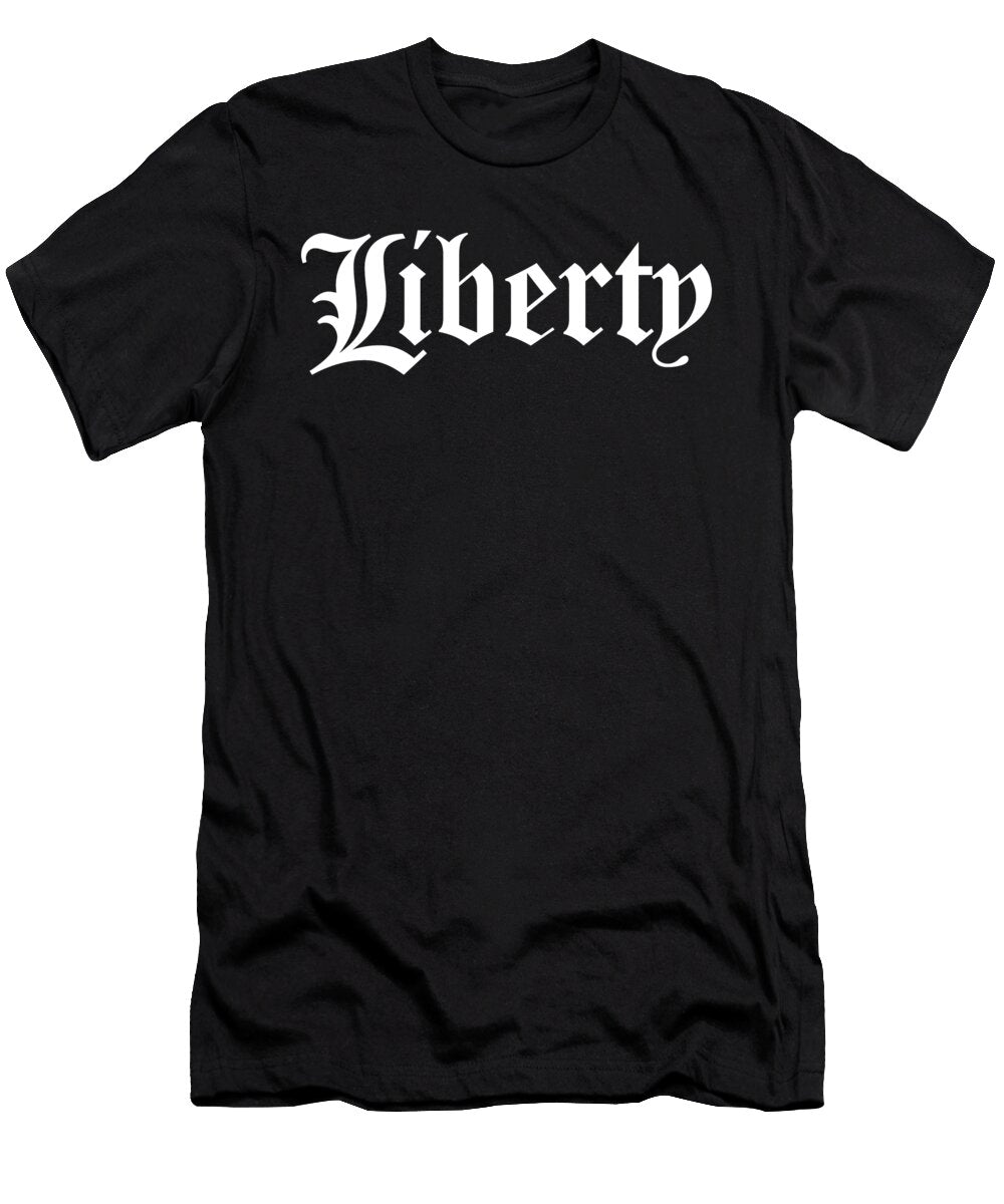 Liberty Typography White Type on Black Tom Hill T-Shirt