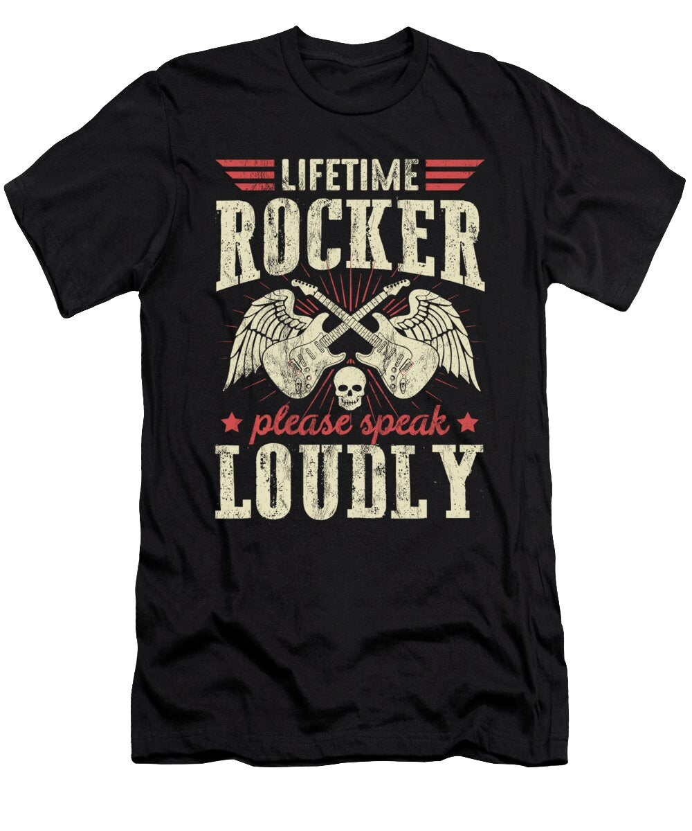 Lifetime Rocker Speak Loudly Please Noirty Designs T-Shirt