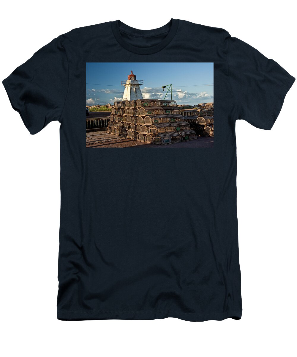 Lighthouse on a Channel By Cascumpec Bay on Prince Edward Island No 094 Randall Nyhof T-Shirt