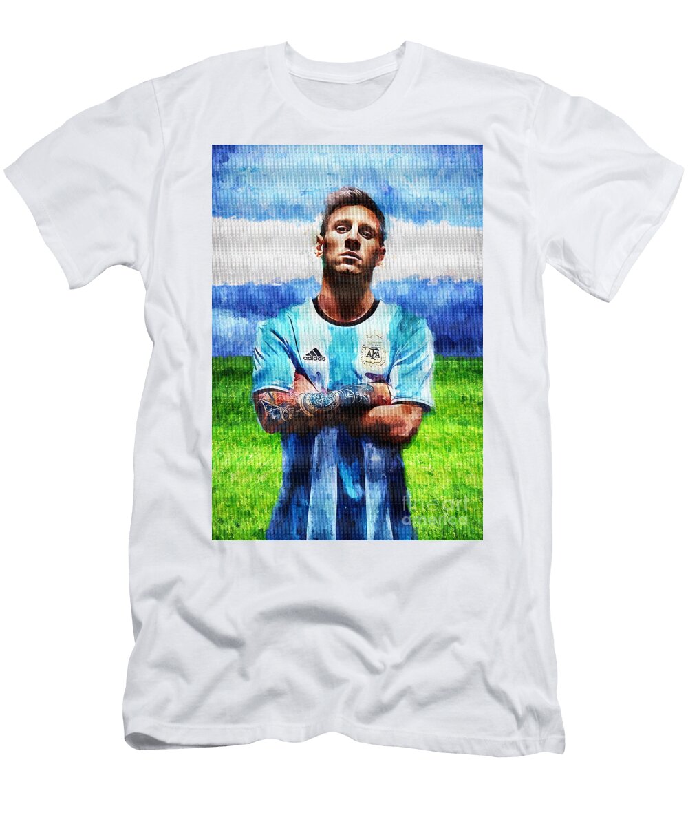 Lionel Messi Art Gny6 Gull G T-Shirt