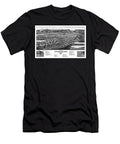 Livingston Montana Vintage Map Birds Eye View 1883 Black and White Carol Japp T-Shirt