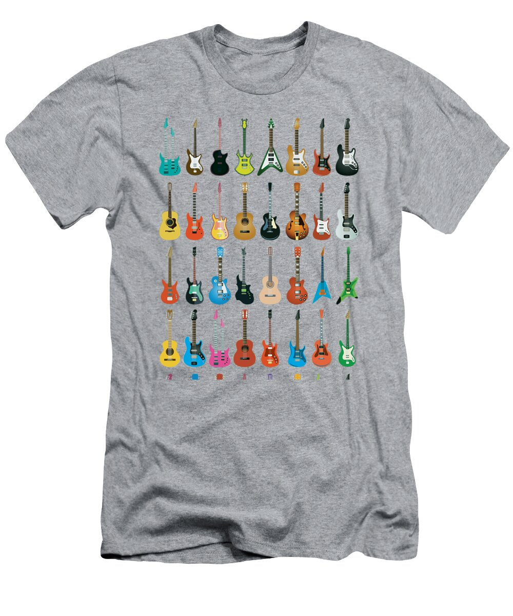 Love Guitar Different Guitars Music Lover Funny Gift Fynn Kelsie T-Shirt