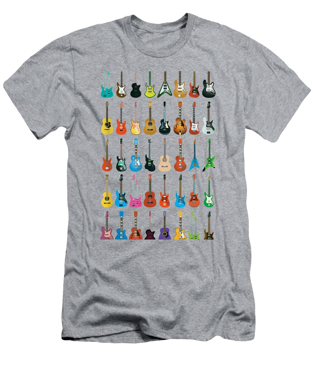 Love Guitar Different Guitars Music Lover Funny Lochla Reya T-Shirt