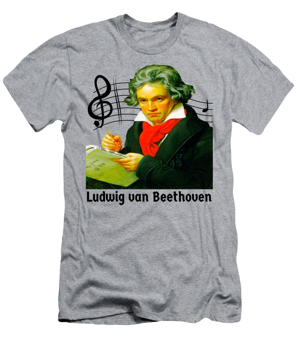 Ludwig Van Beethoven 1770 1827 German Composer Masters of Classical Music Design 2 Transperent Black Florian Stollmayer T-Shirt