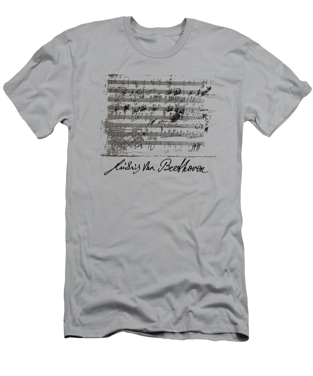 Ludwig Van Beethovens 5th Symphony Classical Music Hand Written Sheet Music White 2 Tony Rubino T-Shirt