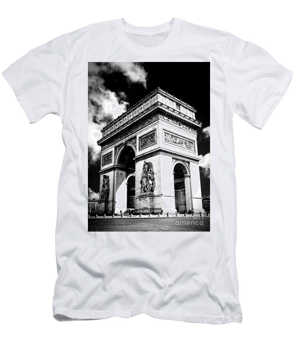 Majestic Arc De Triomphe in Paris Parisian Monochromatic Visual Narrative Digital Composition Dmr Filho T-Shirt