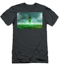 Man in Digital Grid Field Symbolizing Traditional and Futuristic Sports Michal Bednarek T-Shirt